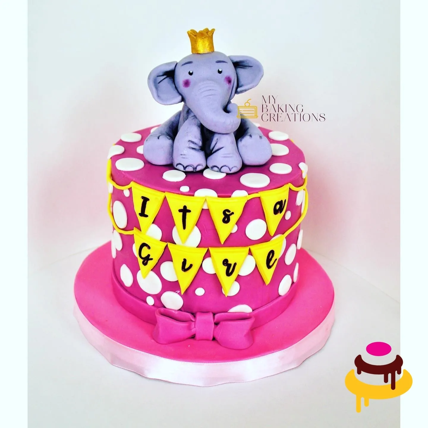 Custom elephant themed birthday cake Bay Area bakery